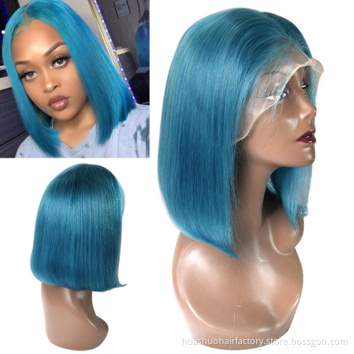 Wholesale 8-30 inch 613 Blonde Pink Blue Red Grey Ombre Short Bob Lace Front Wigs For Black Women